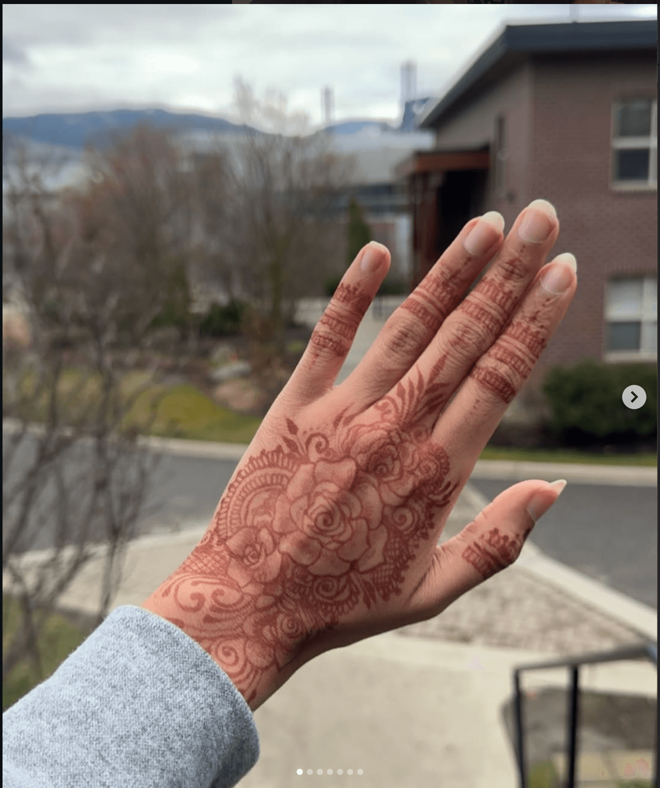 Henna design on hand